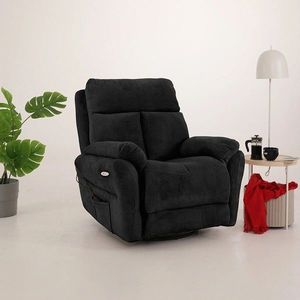 Fotoliu cu recliner, Atelier del Sofa, 752EST1503, Lemn de carpen;PAL, Negru imagine