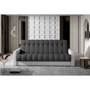 Canapea extensibila 3 locuri ELTAP, Garett, 212x85x90 cm, lemn/poliester, gri inchis/alb imagine