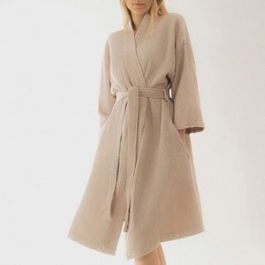 Halat de baie Vaffel, Homla, S/M, bumbac/vascoza, bej imagine