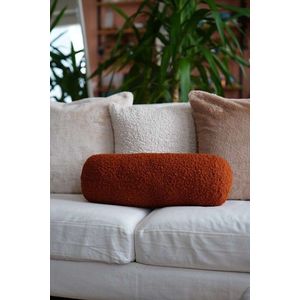 Perna, Teddy Roller, 50x14x14 cm, 75% RECYCLED POLYESTER/25% POLYESTER, Caramiziu imagine