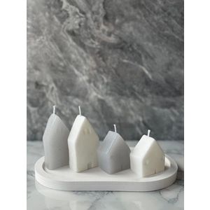 Set de lumanari, Glamour Candle 36ST, Beton, Alb imagine