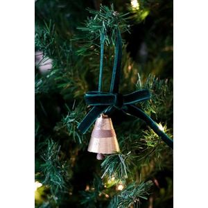 Ornament de brad de Crăciun, BSY242, 4x12 cm, Catifea, Verde inchis imagine