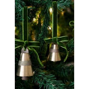 Ornament de brad de Crăciun, BSY234, 5x12 cm, Catifea, Verde deschis imagine