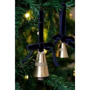 Ornament de brad de Crăciun, BSY237, 5x12 cm, Catifea, Albastru inchis imagine