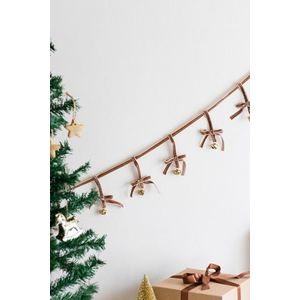 Ornament de brad de Crăciun, BSY141, 12x140 cm, Catifea, Maro imagine