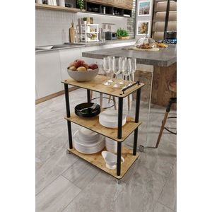 Carucior pentru servire, Hanah Home, Servant, 35x60x74 cm, MDF , Stejar imagine