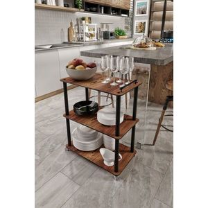 Carucior pentru servire, Hanah Home, Servant, 35x60x74 cm, MDF , Maro imagine