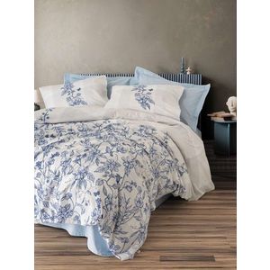 Lenjerie de pat pentru o persoana, L'essentiel Maison, Linora, Bumbac Ranforce , Albastru imagine