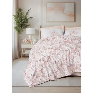 Lenjerie de pat pentru o persoana, L'essentiel Maison, Serava, Bumbac Ranforce , Roz somon imagine