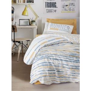 Lenjerie de pat pentru o persoana Young, L'essentiel Maison, Dashon, Bumbac Ranforce, Galben imagine