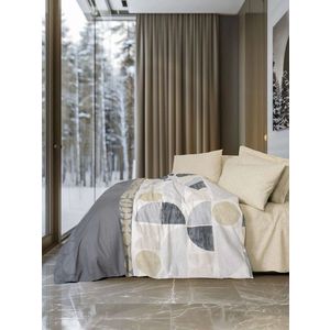 Lenjerie de pat pentru o persoana, L'essentiel Maison, Formo, Bumbac Ranforce, Bej imagine