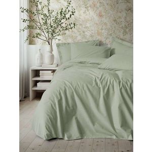 Lenjerie de pat dubla, L'essentiel Maison, Plain, Bumbac Ranforce, Salvie imagine