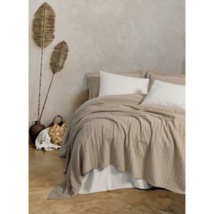 Set cuvertura pique dubla, L'essentiel Maison, Vilo, Bumbac, Bej imagine