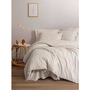 Lenjerie de pat dubla, L'essentiel Maison, Esmira, 25% in / 75% bumbac, Bej imagine