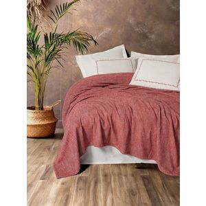 Set cuvertura pique dubla, L'essentiel Maison, Loom, Viscoza;Bumbac, Rosu claret imagine