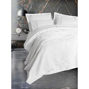 Double Quilt Cover Set & Pique, L'essentiel Maison, Guher, Bumbac, Alb imagine