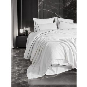 Double Quilt Cover Set & Pique, L'essentiel Maison, Mahur, Bumbac, Alb imagine