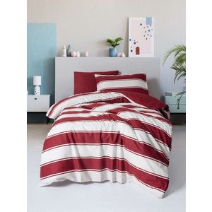 Lenjerie de pat pentru o persoana, L'essentiel Maison, Jolly, Bumbac Ranforce, Rosu/Alb imagine