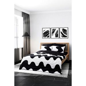 Lenjerie de pat dubla, L'essentiel Maison, Flow, Bumbac Ranforce, Negru imagine