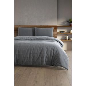 Lenjerie de pat dubla, L'essentiel Maison, Sedef, Bumbac, Antracit imagine