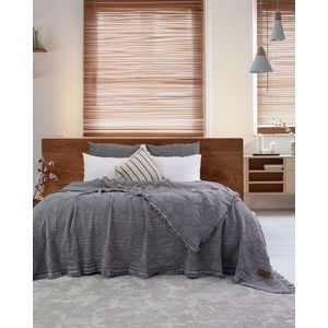 Cuvertura matlasata dubla, L'essentiel Maison, Oscar, Bumbac , Gri inchis imagine