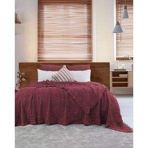 Cuvertura matlasata dubla, L'essentiel Maison, Oscar, Bumbac , Rosu imagine
