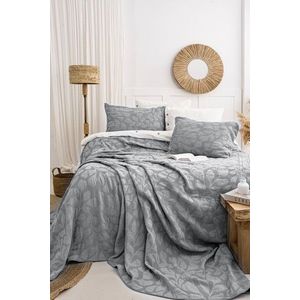 Set cuvertura de pat dubla 3 piese, L'essentiel Maison, Bambi, Bumbac, Antracit imagine