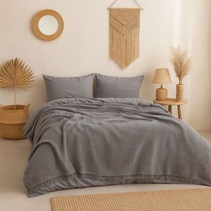 Cuvertura matlasata dubla, L'essentiel Maison, Muslin, Bumbac , Antracit imagine