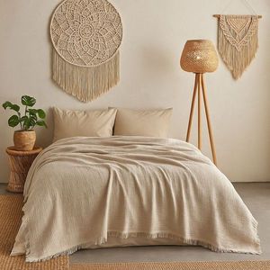 Cuvertura matlasata dubla, L'essentiel Maison, Muslin, Bumbac , Cappuccino imagine