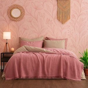 Cuvertura matlasata dubla, L'essentiel Maison, Muslin, Bumbac , Roz imagine