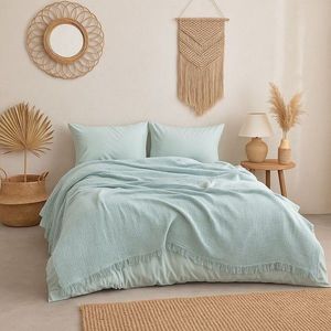 Cuvertura matlasata dubla, L'essentiel Maison, Muslin, Bumbac , Turcoaz imagine