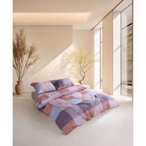 Lenjerie de pat dubla, L'essentiel Maison, Roan, Bumbac Ranforce, Albastru / Mov / Portocaliu / Roz imagine