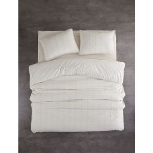 Lenjerie de pat dubla, L'essentiel Maison, Encorte, Bumbac Ranforce, Crem/Negru imagine