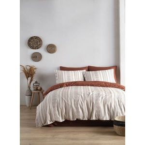 Lenjerie de pat dubla, L'essentiel Maison, Coastal Trio, Bumbac Satinat, Teracotă / Crem imagine