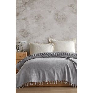 Cuvertura matlasata dubla, L'essentiel Maison, Berlino, Bumbac reciclat, Gri deschis imagine