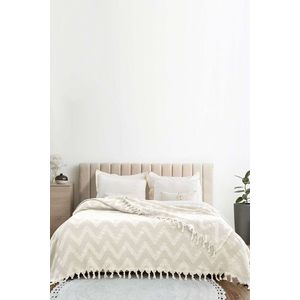 Cuvertura matlasata dubla, L'essentiel Maison, Naomi, Bumbac reciclat, Crem imagine