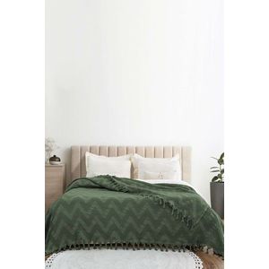 Cuvertura matlasata dubla, L'essentiel Maison, Naomi, Bumbac reciclat, Kaki imagine