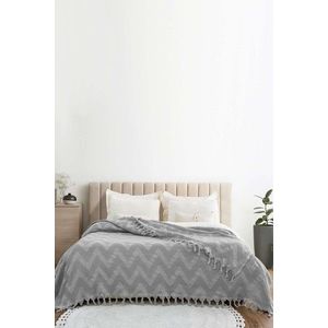 Cuvertura matlasata dubla, L'essentiel Maison, Naomi, Bumbac reciclat, Gri deschis imagine