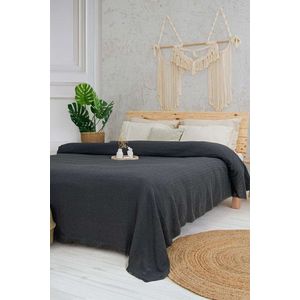Cuvertura matlasata dubla, L'essentiel Maison, Marla, Bumbac reciclat, Antracit imagine