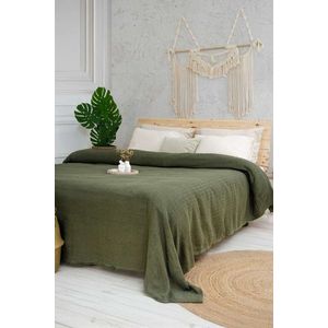 Cuvertura matlasata dubla, L'essentiel Maison, Marla, Bumbac reciclat, Kaki imagine