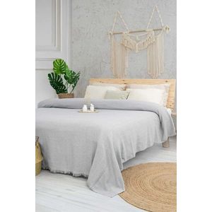 Cuvertura matlasata dubla, L'essentiel Maison, Marla, Bumbac reciclat, Gri deschis imagine