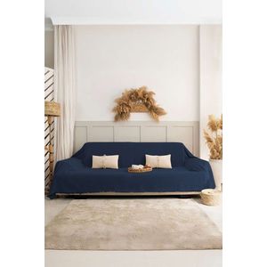 Cuvertura de pat, L'essentiel Maison, Rio, Bumbac reciclat, Albastru inchis imagine