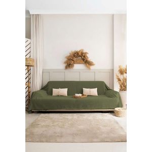 Cuvertura de pat, L'essentiel Maison, Rio, Bumbac reciclat, Kaki imagine