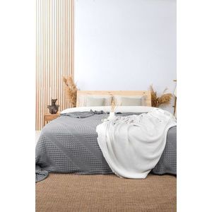 Cuvertura matlasata dubla, L'essentiel Maison, Joanna, Bumbac, Gri imagine