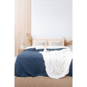Cuvertură de pat King, L'essentiel Maison, Joanna, Bumbac, Albastru inchis imagine
