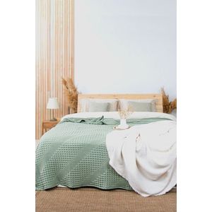 Cuvertură de pat King, L'essentiel Maison, Joanna, Bumbac, Verde deschis imagine