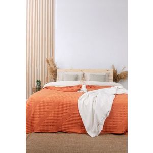 Cuvertură de pat King, L'essentiel Maison, Joanna, Bumbac, Portocaliu imagine