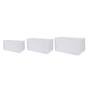 Set 3 cutii depozitare, L'essentiel Maison, Quin Set, Poliester, Alb imagine