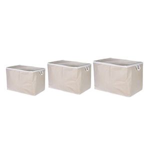 Set 3 cutii depozitare, L'essentiel Maison, Violet Set, Poliester, Bej imagine