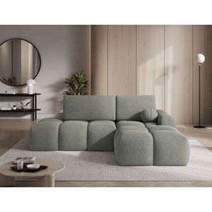 Coltar extensibil dreapta 3 locuri ELTAP, Vittario, 227x170x95 cm, lemn/poliester, verde olive imagine